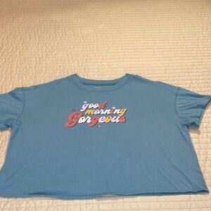 JOYSPUN Blue WOMENS SIZE XL Shirt with 'Good Morning Gorgeous' Print